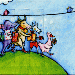 Ευχετήρια κάρτα με κίνηση "πάρτυ"