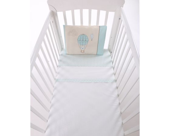puppy-on-balloon-sheets4 Σετ Σεντόνια Κούνιας Kikka Boo 3τμχ. 70x140cm Puppy on Balloon 41101030099 - Image 4