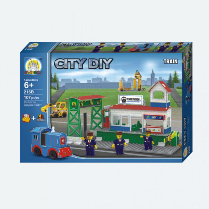 city-σταθμός-τρένου Σιδηροδρομικός Σταθμός DIY City - Image 2