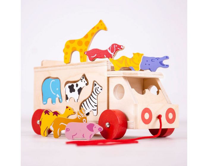 φορτηγό-με-ζώα-της-ζούγκλας1 Φορτηγό με Ζωάκια Bigjigs - Image 1