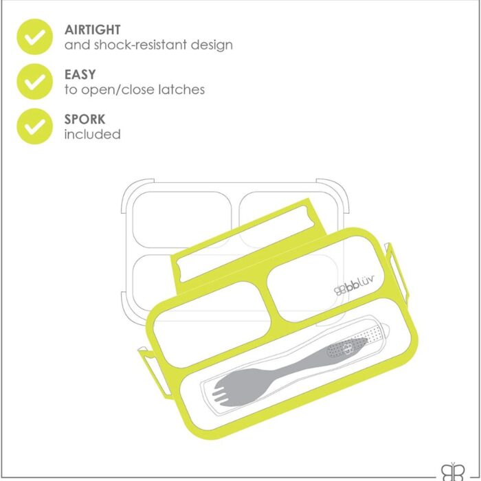 Bento Box3 Δοχείο Φαγητού με Κουταλοπίρουνο Bento Box Bbluv - Image 5