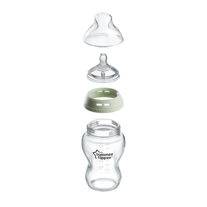 Γυάλινο Μπιμπερό 250ml Μικρής Ροής 0m+ Tommee Tippee-Natural Start - Image 2