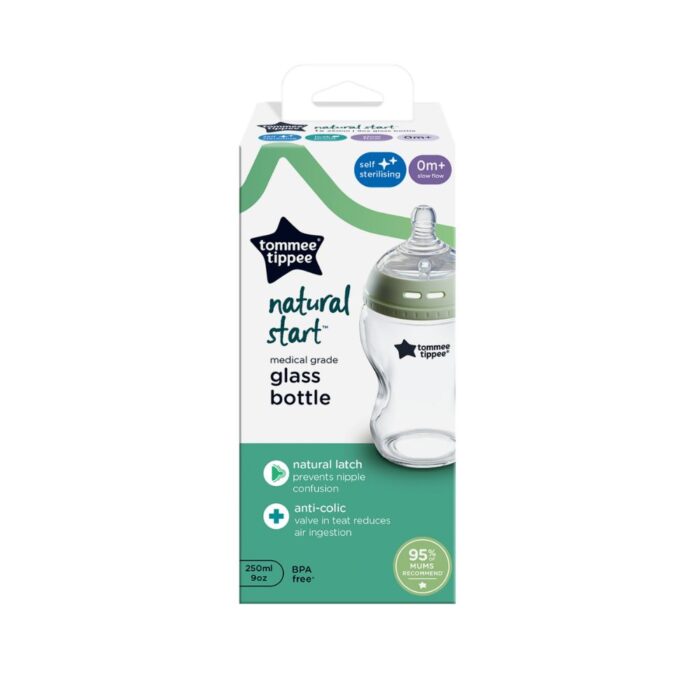 Γυάλινο Μπιμπερό 250ml Μικρής Ροής 0m+ Tommee Tippee-Natural Start - Image 4