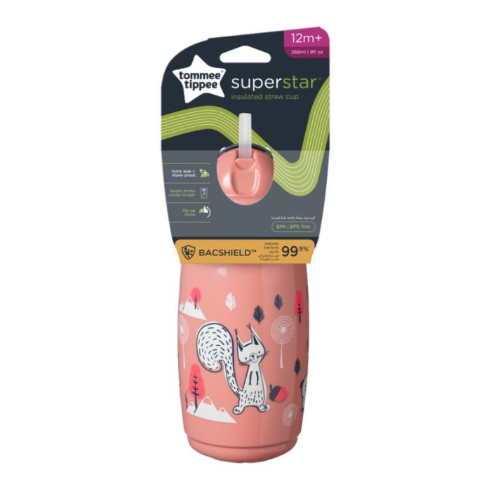 Ισοθερμικό Κύπελο με Καλαμάκι Tommee Tippee-Superstar Ροζ 266ml 12m+ - Image 3
