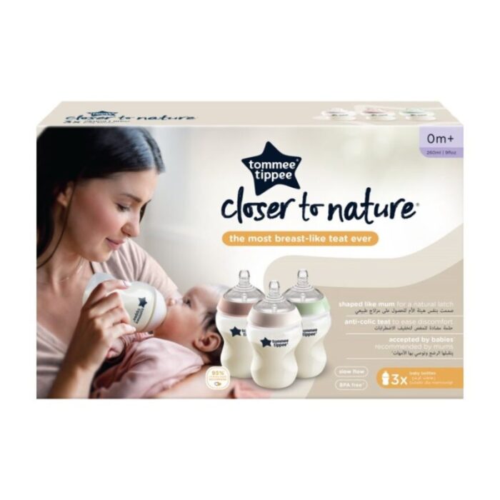 Σετ Πλαστικά Μπιμπερό 260ml Μικρής Ροής 0m+ Tommee Tippee-Closer to Nature 3τμχ - Image 4
