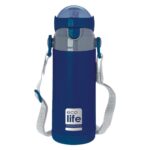 Ανοξείδωτο Παγούρι Θερμός με Καλαμάκι Ecolife Kids Thermos 400ml Navy Blue