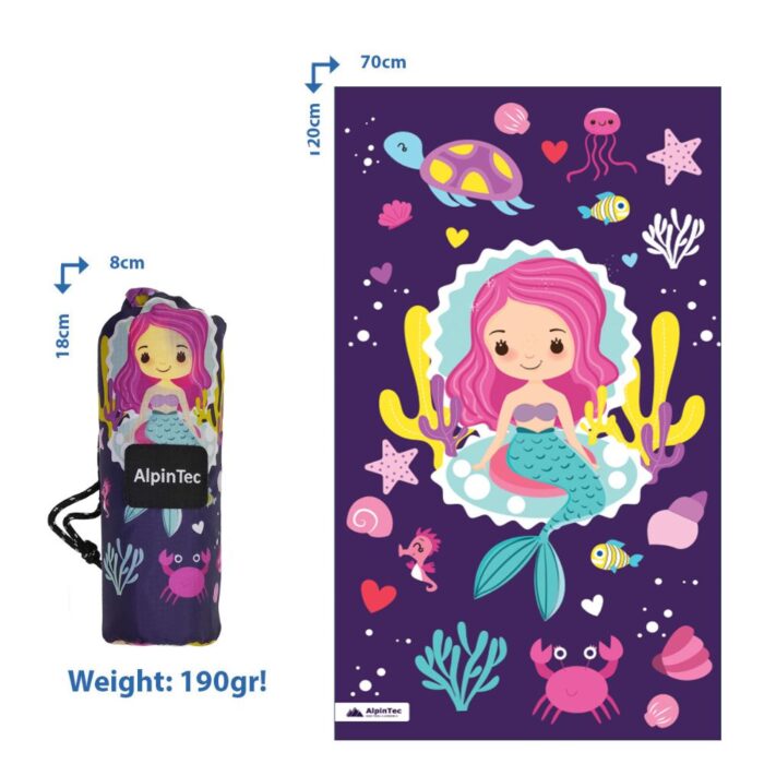Πετσέτα AlpinTec Microfiber Dryfast 70x120cm - Mermaid 1 Πετσέτα AlpinTec Microfiber Dryfast 70x120cm - Mermaid - Image 2