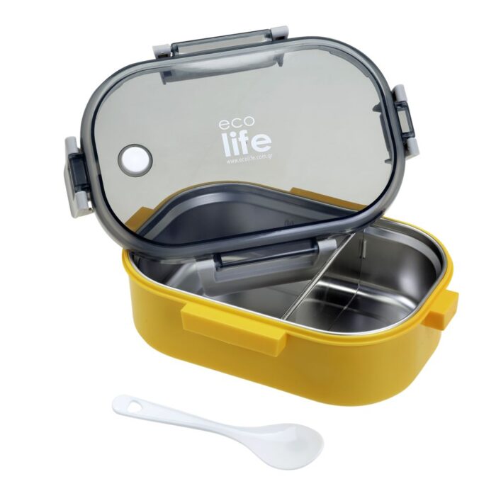 Φαγητοδοχείο με Χώρισμα 900ml Ecolife - Yellow 4 Φαγητοδοχείο με Χώρισμα 900ml Ecolife - Yellow - Image 5