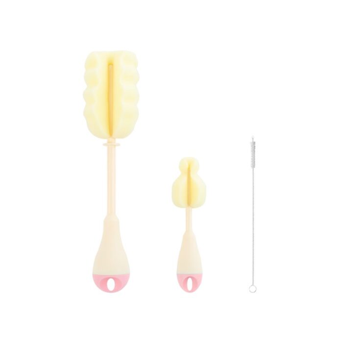 Σετ Βούρτσες Καθαρισμού Μπιμπερό και Θηλών 3 τμχ Kikka Boo - Ροζ - Image 1