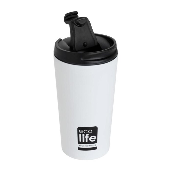 Ποτήρι Θερμός Ecolife - White (Matte) Coffee Thermos 370ml 1 Ποτήρι Θερμός Ecolife - White (Matte) Coffee Thermos 370ml - Image 2
