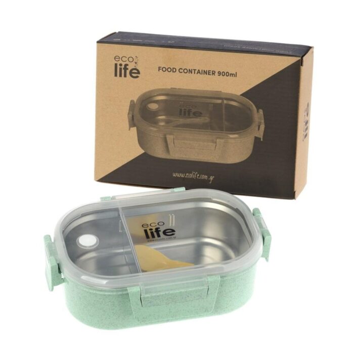 Φαγητοδοχείο με Χώρισμα 900ml Ecolife - Light Green 3 Φαγητοδοχείο με Χώρισμα 900ml Ecolife - Light Green - Image 3