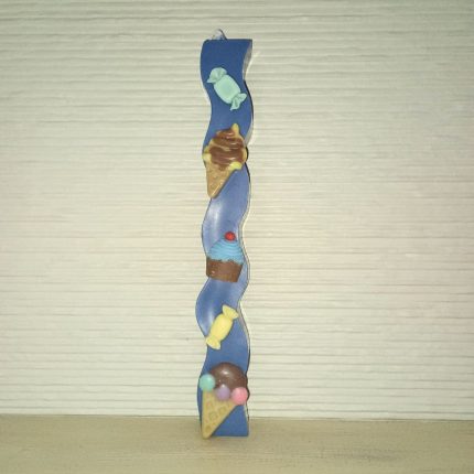 Αρωματική Λαμπάδα από Φυτικό Κερί - Γλυκάκια Wave Μπλε