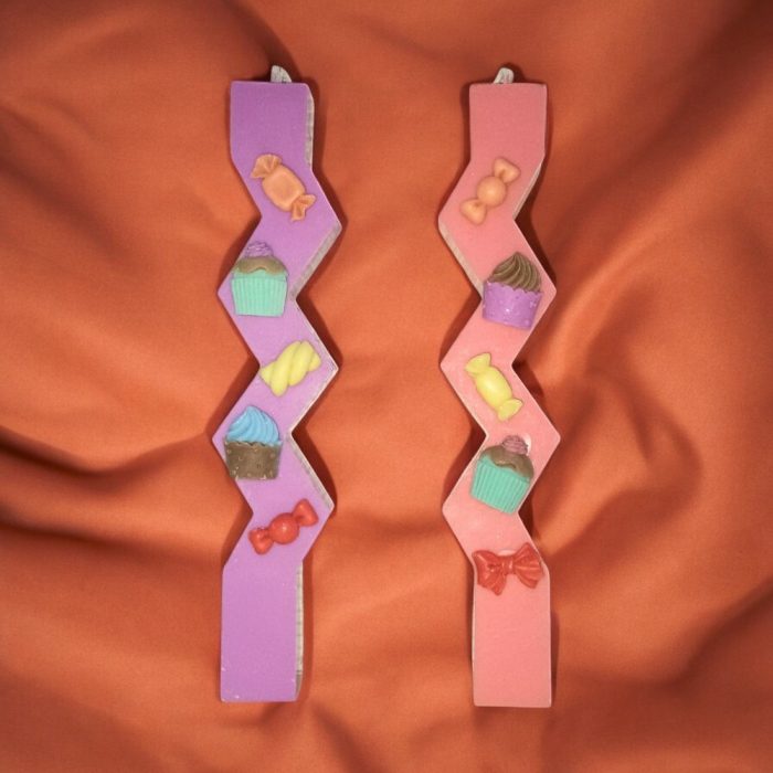 Αρωματική Λαμπάδα από Φυτικό Κερί - Candies Zig Zag 3 Αρωματική Λαμπάδα από Φυτικό Κερί - Γλυκάκια Zig Zag Μωβ - Image 2