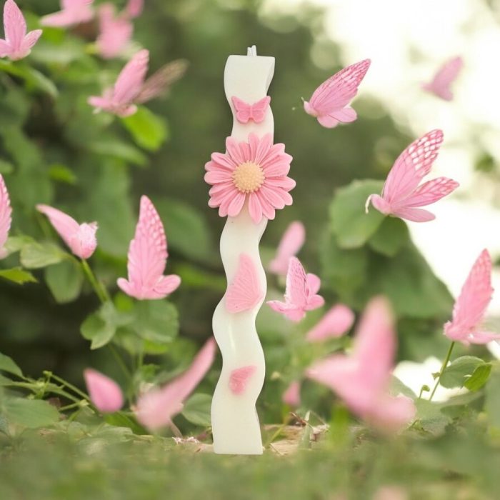 Αρωματική Λαμπάδα από Φυτικό Κερί - Μαργαρίτες 4 Αρωματική Λαμπάδα από Φυτικό Κερί - Μαργαρίτα Ροζ - Image 2