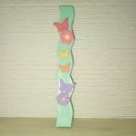 Αρωματική Λαμπάδα από Φυτικό Κερί - Πεταλούδες και Λουλούδια σε Φόντο Μέντα