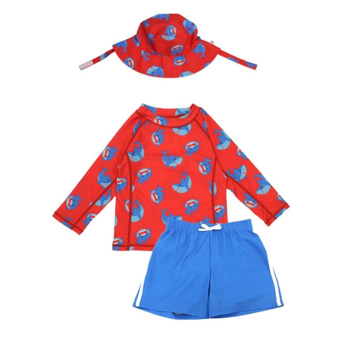 Αντηλιακό Σετ Μαγιό Σορτς, Μπλούζα και Bucket Καπέλο Zoocchini Sherman the Shark 1 Αντηλιακό Σετ Μαγιό Σορτς, Μπλούζα και Bucket Καπέλο Zoocchini Sherman the Shark - Image 2