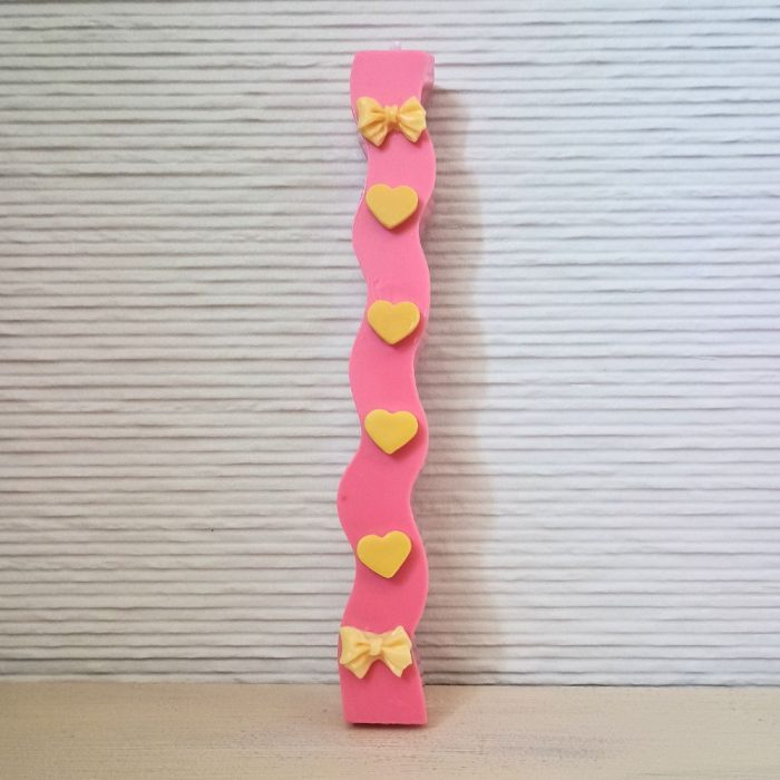 Αρωματική Λαμπάδα από Φυτικό Κερί - Κίτρινες Καρδούλες Αρωματική Λαμπάδα από Φυτικό Κερί - Κίτρινες Καρδούλες - Image 1