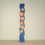 Αρωματική Λαμπάδα από Φυτικό Κερί - Λουλούδια σε Μπλε Φόντο