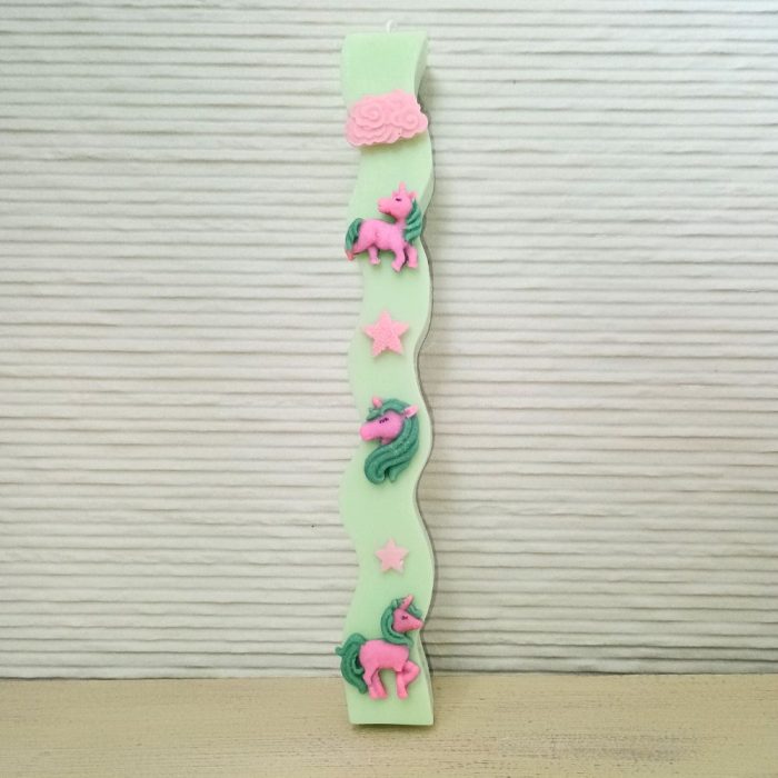 Αρωματική Λαμπάδα από Φυτικό Κερί - Μονόκεροι Φουξ & Πράσινο Αρωματική Λαμπάδα από Φυτικό Κερί - Μονόκεροι Φουξ & Πράσινο - Image 1