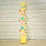 Αρωματική Λαμπάδα από Φυτικό Κερί - Πεταλούδες και Λουλούδια σε Φόντο Κίτρινο