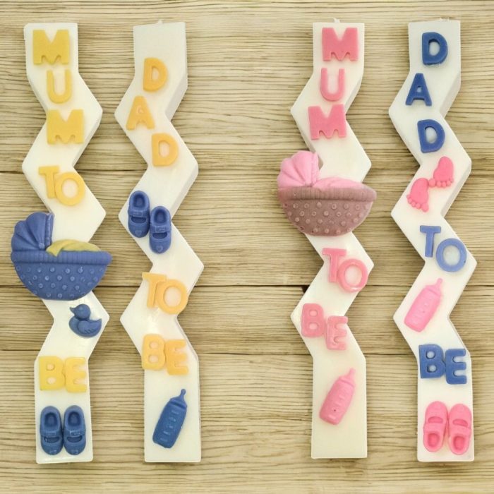 Σετ Αρωματικές Λαμπάδες από Φυτικό Κερί - Parents to Be 1 Σετ Αρωματικές Λαμπάδες από Φυτικό Κερί - Mum/Dad to Be για Κορίτσι - Image 2