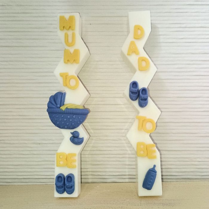 Σετ Αρωματικές Λαμπάδες από Φυτικό Κερί - Parents to Be αγόρι Σετ Αρωματικές Λαμπάδες από Φυτικό Κερί - Mum/Dad to Be για Αγόρι - Image 1
