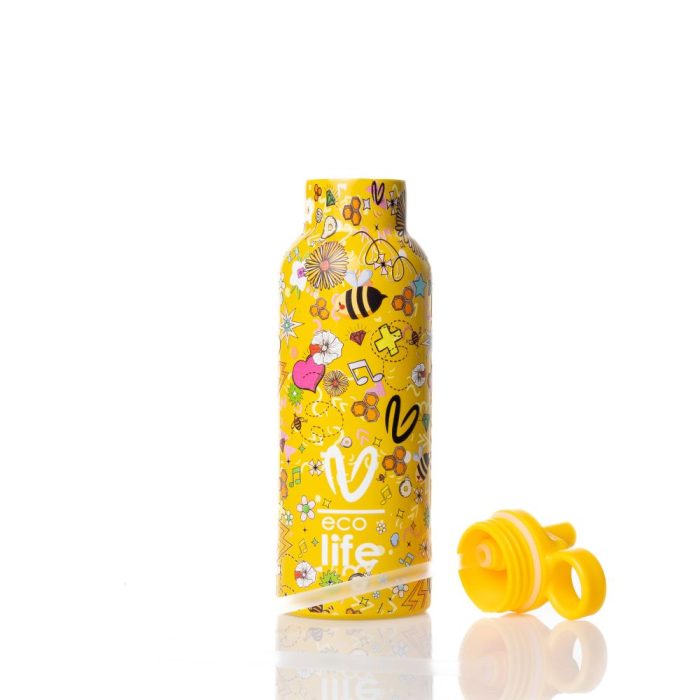 Ανοξείδωτο Παγούρι Θερμός με Καλαμάκι Ecolife 500ml - Joy 2 Ανοξείδωτο Παγούρι Θερμός με Καλαμάκι Ecolife X Vasiliki 500ml - Joy - Image 3