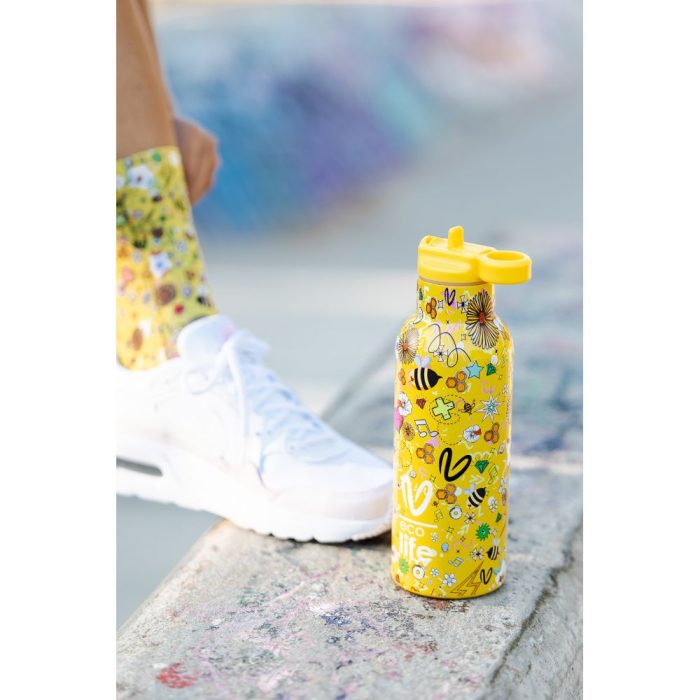 Ανοξείδωτο Παγούρι Θερμός με Καλαμάκι Ecolife 500ml - Joy 4 Ανοξείδωτο Παγούρι Θερμός με Καλαμάκι Ecolife X Vasiliki 500ml - Joy - Image 5