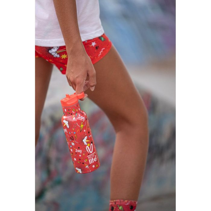 Ανοξείδωτο Παγούρι Θερμός με Καλαμάκι Ecolife 500ml - Spitha 4 Ανοξείδωτο Παγούρι Θερμός με Καλαμάκι Ecolife X Vasiliki 500ml - Spitha - Image 5