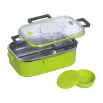 Ορθογώνιο Ανοξείδωτο Θερμός Φαγητού Ecolife 850ml Πράσινο - Image 3