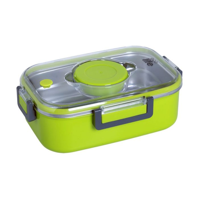 Ορθογώνιο Ανοξείδωτο Θερμός Φαγητού Ecolife 850ml Πράσινο Ορθογώνιο Ανοξείδωτο Θερμός Φαγητού Ecolife 850ml Πράσινο - Image 1