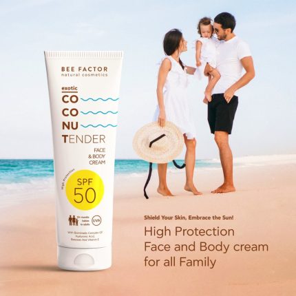 Αντηλιακή Κρέμα BeeFactor SPF50 Exotic Coconut για πρόσωπο & σώμα, κατάλληλη από 12 μηνών και για όλη την οικογένεια