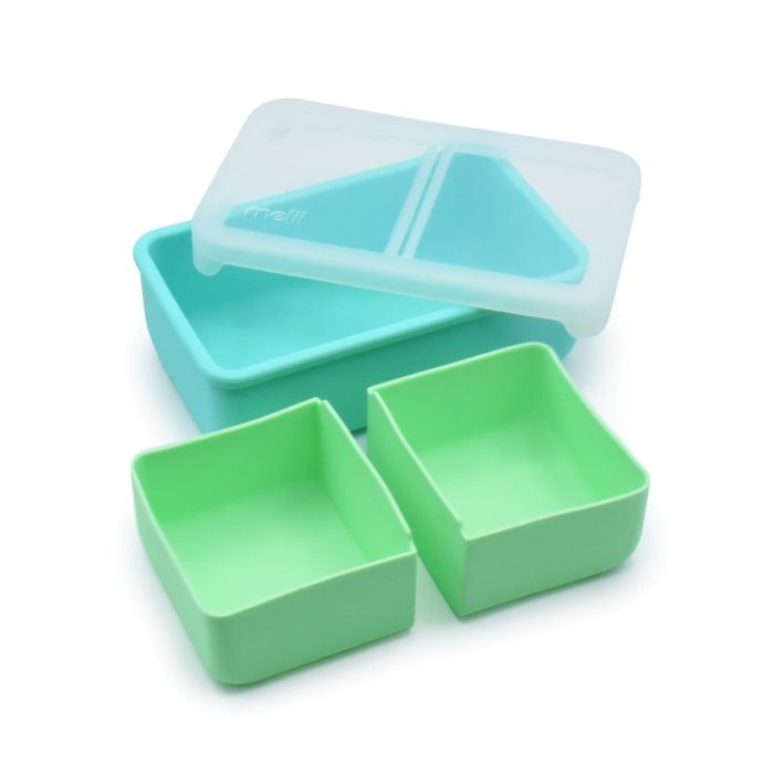 Φαγητοδοχείο Σιλικόνης 2 Θέσεων Melii Silicone Bento 700ml- ΜπλεΜέντα 2 Φαγητοδοχείο Σιλικόνης 2 Θέσεων Melii Silicone Bento 700ml- Μπλε/Μέντα - Image 3