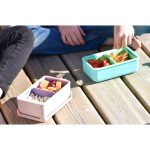 Φαγητοδοχείο Σιλικόνης 2 Θέσεων Melii Silicone Bento 700ml- Μπλε/Μέντα - Image 5