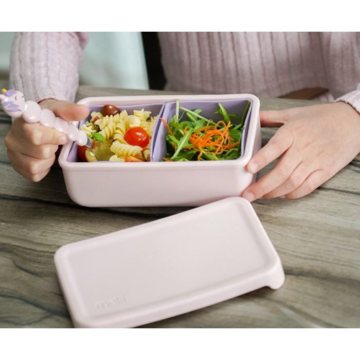 Φαγητοδοχείο Σιλικόνης 2 Θέσεων Melii Silicone Bento 700ml- ΡοζΜωβ 4 Φαγητοδοχείο Σιλικόνης 2 Θέσεων Melii Silicone Bento 700ml- Ροζ/Μωβ - Image 5