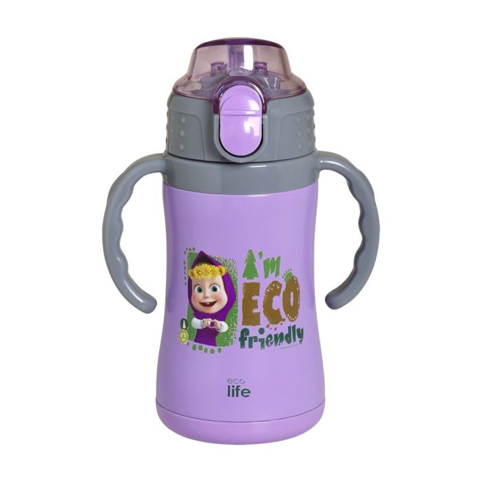 Ανοξείδωτο Παγούρι Θερμός με Καλαμάκι Ecolife Kids Thermos 300ml Masha-Eco Friendly Lilac Ανοξείδωτο Παγούρι Θερμός με Καλαμάκι Ecolife Kids Thermos 300ml Masha-Eco Friendly Λιλά - Image 1