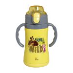 Ανοξείδωτο Παγούρι Θερμός με Καλαμάκι Ecolife Kids Thermos 300ml Masha-Save The Wild Κίτρινο