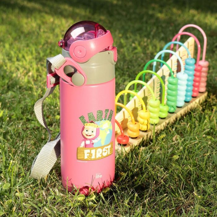 Ανοξείδωτο Παγούρι Θερμός με Καλαμάκι Ecolife Kids Thermos 400ml Masha-Earth First Magenta 4 Ανοξείδωτο Παγούρι Θερμός με Καλαμάκι Ecolife Kids Thermos 400ml Masha-Earth First Magenta - Image 5