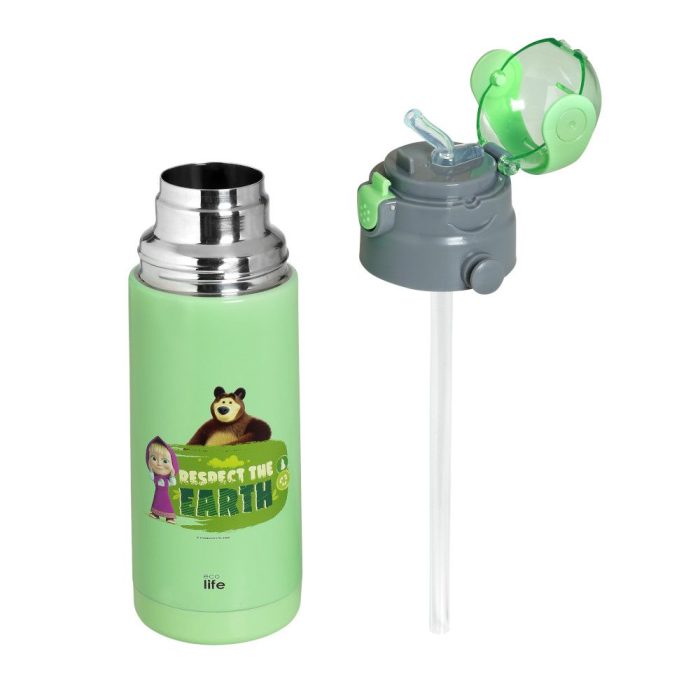 Ανοξείδωτο Παγούρι Θερμός με Καλαμάκι Ecolife Kids Thermos 400ml Masha-Respect the Earth Mint 2 Ανοξείδωτο Παγούρι Θερμός με Καλαμάκι Ecolife Kids Thermos 400ml Masha-Respect the Earth Mint - Image 3