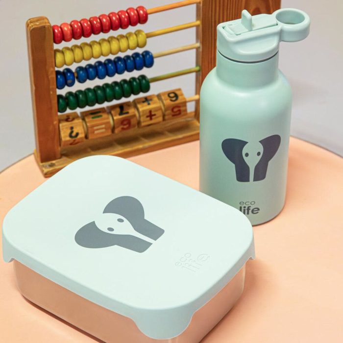 Ανοξείδωτο Παγούρι Θερμός με Καλαμάκι Ecolife Kids Thermos Animals 350ml Elephant 4 Ανοξείδωτο Φαγητοδοχείο με Χώρισμα 800ml Ecolife - Elephant - Image 3