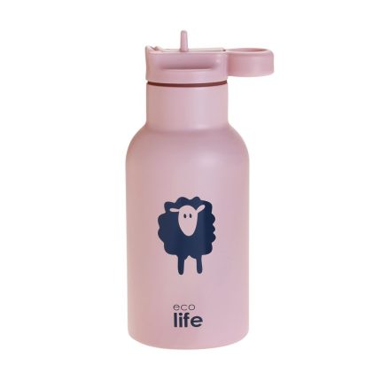 Ανοξείδωτο Παγούρι Θερμός με Καλαμάκι Ecolife Kids Thermos Animals 350ml Sheep