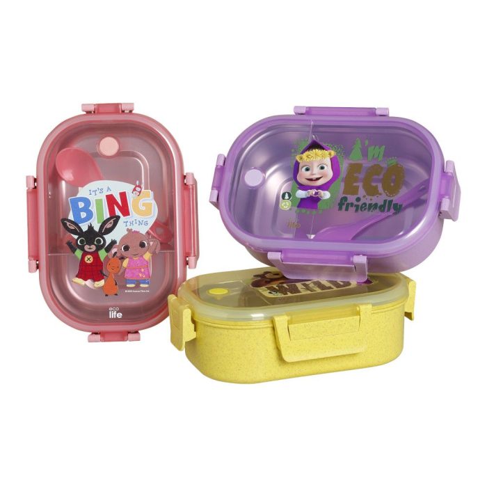 Φαγητοδοχείο με Χώρισμα 900ml Ecolife - Masha&Bing.jpg 1 Φαγητοδοχείο με Χώρισμα 900ml Ecolife - Masha-Eco Friendly - Image 4