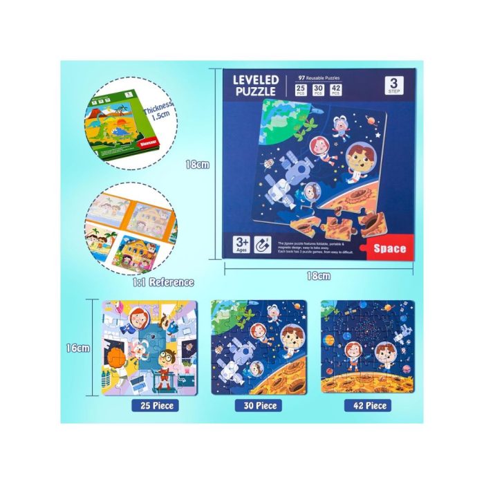 Μαγνητικό Βιβλίο με Παζλ 3 σε 1 - Space - Image 2