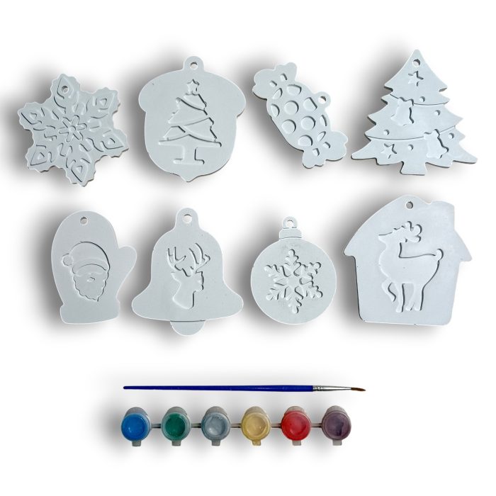 Γύψινα Σχέδια για Ζωγραφική - Χριστουγεννιάτικα Στολίδια Slim 8 τμχ - Image 3
