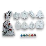 Γύψινα Σχέδια για Ζωγραφική - Χριστουγεννιάτικα Στολίδια Slim 8 τμχ