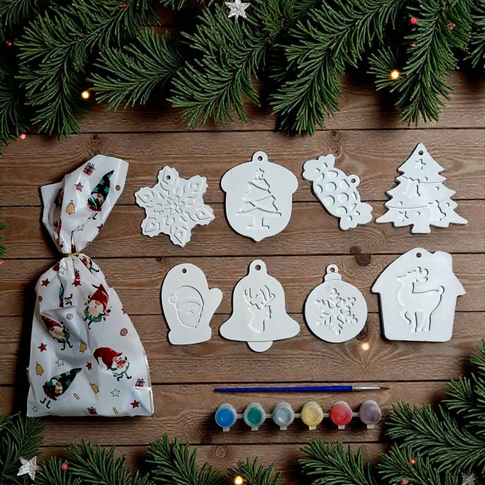 Γύψινα Σχέδια για Ζωγραφική - Χριστουγεννιάτικα Στολίδια Slim 8 τμχ - Image 2