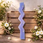 Χειροποίητη Αρωματική Λαμπάδα Ζωγραφιστή - Μωβ με Καρδούλες