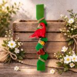 Χειροποίητη Αρωματική Λαμπάδα με Γύψινα Διακοσμητικά Στοιχεία – Βροντόσαυρος