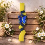 Χειροποίητη Αρωματική Λαμπάδα με Γύψινο Διακοσμητικό Στοιχείο Πεταλούδα - Σχέδιο Β