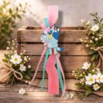 Χειροποίητη Αρωματική Λαμπάδα με Ξύλινο Διακοσμητικό Bluey και Αρκουδάκι